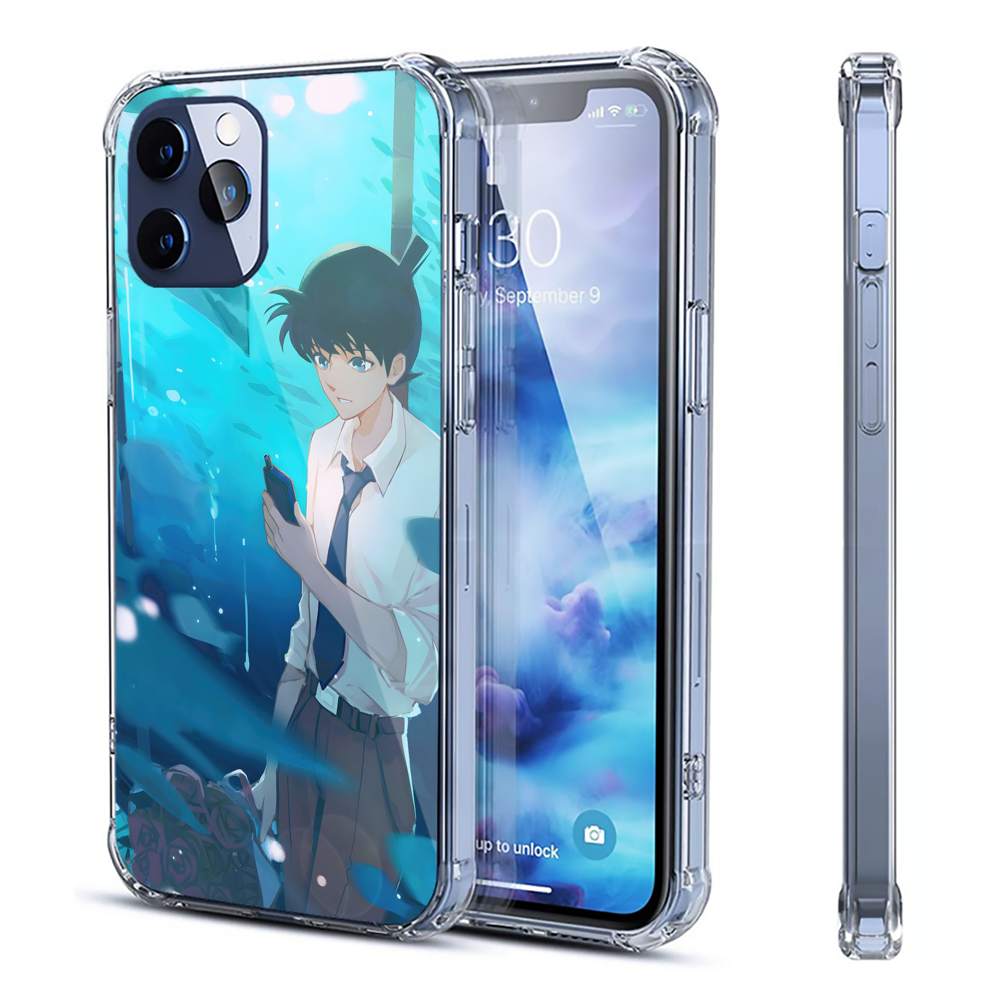 （画像用） 名探偵コナン Detective Conan 【iPhone 12シリーズ対応】透明スマホケース（クリアソフトケース）